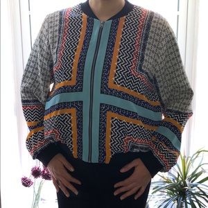 TopShop Multi-Colored Polyester Bomber Jacket